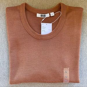 Uniqlo merino blend crew neck sweater - brown